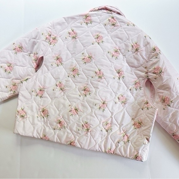 MAKE OFFER Rentrayage Melba Roses Floral Quilted Bomber Jacket - Picture 7 of 11